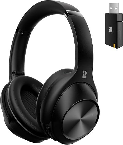Calmbee Hybrid Active Noise Cancelling Headphones, Bluetooth 5.4 Headphones Wireless Over Ear with Mic for Clear Calls, Hi-Res Audio, 90H Playtime, Transparency, Deep Bass, Dongle Connect, Custom App
