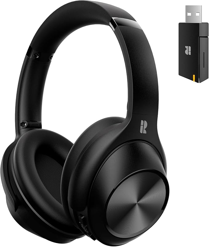 Calmbee Hybrid Active Noise Cancelling Headphones, Bluetooth 5.4 Headphones Wireless Over Ear with Mic for Clear Calls, Hi-Res Audio, 90H Playtime, Transparency, Deep Bass, Dongle Connect, Custom App