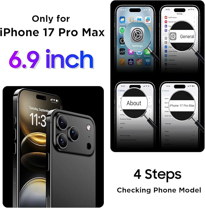 Temdan Compatible with iPhone 17 Pro Max Case,Waterproof Built-in Screen & Camera Protector IP68 Underwater Full Body 17FT Military Dropproof Shockproof Phone Case 6.9"-Purple/Clear
