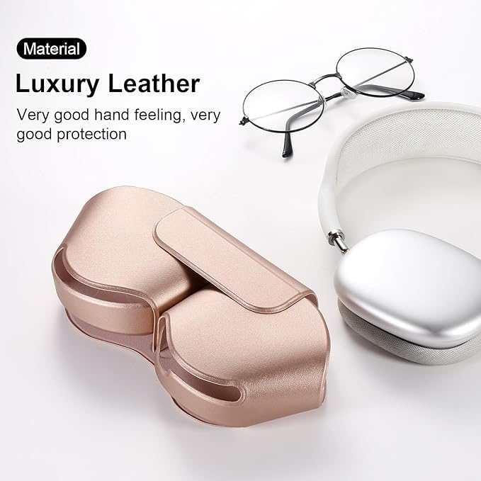 for Apple Airpods Max Case,Headphones Protective Case for AirPod Max Supports Sleep Mode, Anti-Scratch and Anti-Dust,Airpod Pro Max by PU Leather,Rose Gold 2