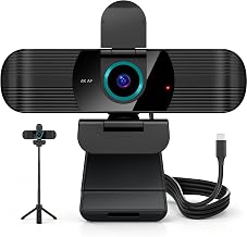 Pro UHD 4K/30fps Webcam with Tripod, External USB-C Camera for PC/Laptop - Image 1