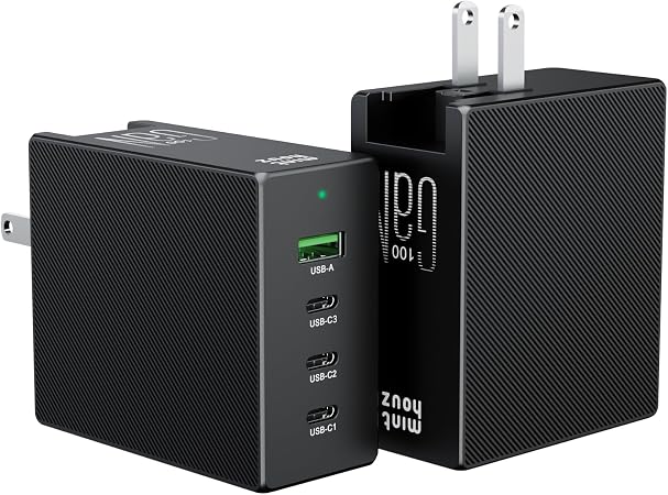 Phone Charger, 100W 4-Port Fast Compact Foldable USB C Charger Block