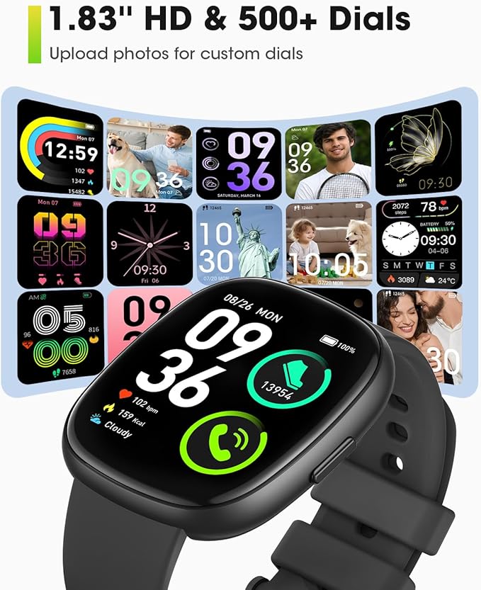 Smart Watches for Men Women Fitness: Fitness Tracker with Blutooth Call 24/7 Heart Rate SpO2 Sleep Monitor 5ATM Waterproof 120+ Sport Mode Activity Trackers Compatible iPhone Android Phones (3 Bands)