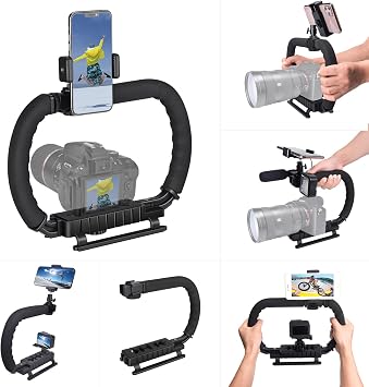 3-Shoe DSLR/Action Camera/Camcorder/Phone Stabilizer Expansion Cage Mount