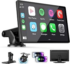 9" Wireless CarPlay Screen with Apple Car Play & Android Auto for Car, OTA Updates, Backup Camera, Bluetooth 5.0, Mirror Link, Voice Control, GPS Navigation, FM, AUX