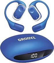 Groovz Open-Ear True Wireless Headphones with Smart Battery Display - Designed and Engineered in the USA - IPX5-Rated Bluetooth Open Ear Earbuds Compatible with Apple & Android - Classic Blue - Image 1