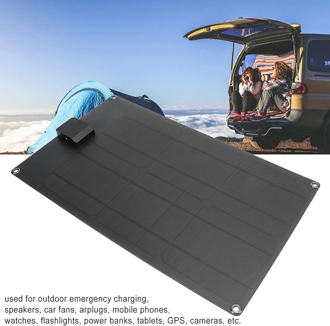 Portable Solar Panel, 20W Impermeable Solar Charger with Indicator Light USBC DC Output Foldable Cell Phone Charger for Outdoor Car Fan Camping