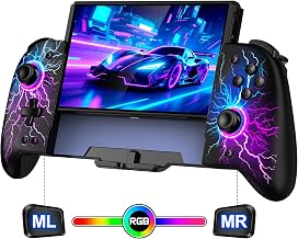 Spican Switch Controllers for Nintendo Switch/Switch OLED, Hall Effect Switch Wireless Pro Controller One-Piece Joypad, Full-Size Handheld Mode Controller with 17 RGB Light/Battery/Turbo/Macro/4 Game Slot - Image 1