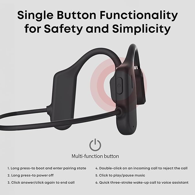 Inductivv Bone Conduction Headphones Sound Revv Open Earphones Wireless Bluetooth Running Headphones with Mic, IP56 Waterproof, Lightweight and Comfortable Fit Sport Bone Conduction Earbuds & Exercise