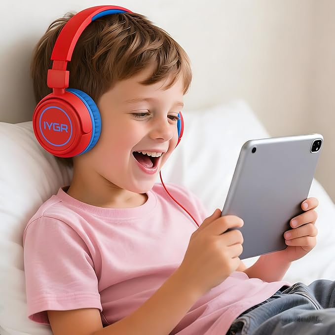 K6 USB C Kids Headphones, 85dB Safe Volume Headphones for Kids, Stereo Sound Foldable Headphone for School, Comfortable Fit On-Ear Headphone for Smartphones/iPad/Tablet/Plane/Travel