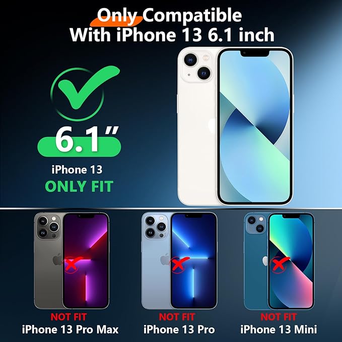 Red2Fire 2024 New for iPhone 13 Case Waterproof,[Built-in Screen Protector & Camera Protector][Full Body Shockproof][IP68 Underwater][Dustproof][Dropproof] Phone Case for iPhone 13 6.1" Purple