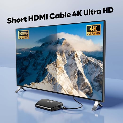Short HDMI Cable 0.5FT 2-Pack,6 inch HDMI Patch Cable High Speed 4K HDMI Shielded Cord with HDR, Ethernet/ARC, 3D, HDCP 2.2 for PC, Monitor, Roku/LG TV, PS4/PS5, Xbox, Switch, Soundbar,Camera