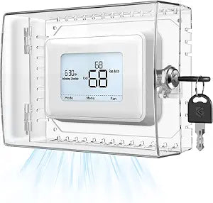 Gedreew Large Thermostat Lock Box Cover with Key, Clear Thermostat Cover with Lock Compatible With Honeywell Home Thermostat On Wall, AC Lock Box Cover with Key Fits Thermostats 5"H x 6" W or Smaller