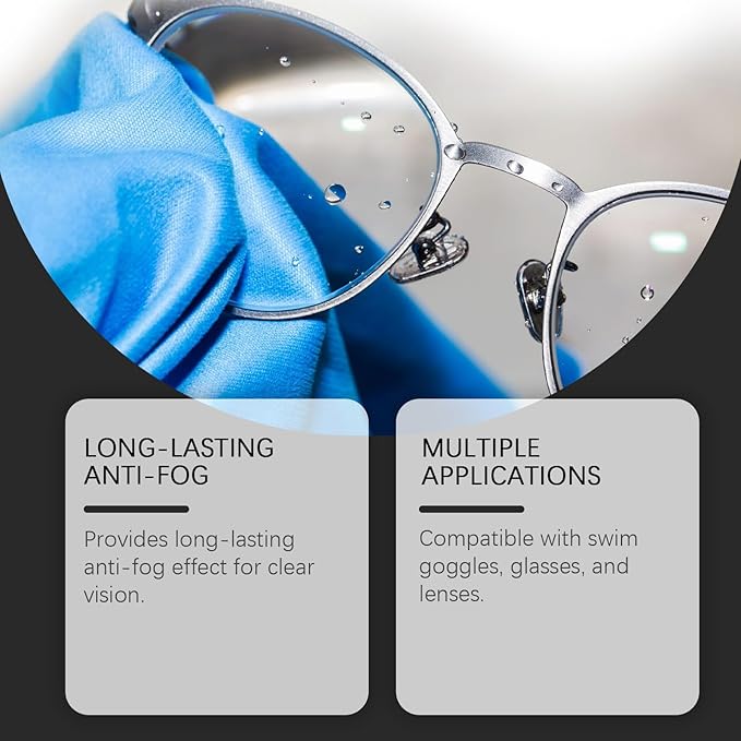 2-Pack Anti-Fog Spray for Glasses & Swim Goggles – Long-Lasting Nano Water-Based Formula – Safe for Coated Lenses – Quick-Drying, No Residue – 15ml Travel Size (0.51 fl oz Each)