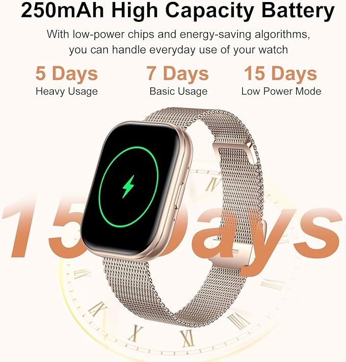 Smart Watches for Women Men, 1.75" HD Screen Smartwatch Answer/Make Calls, Fitness Activity Tracker with Heart Rate SpO2 Sleep Monitor, 120+ Sports Modes, IP68 Waterproof (Rose Gold)