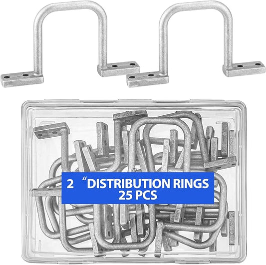 25 Pcs Distribution Rings Aluminum D Ring for Sorting Out Electric Cables, Cable Management, for Commercial and Residential Use, Silver(2 Inch)