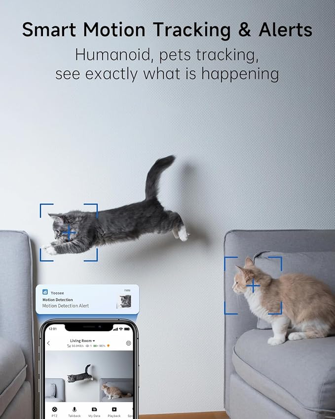 [5G & 2.4G] 2K Pan/Tilt Security Cameras for Home Security Indoor, AI Voice Change for 2-Way Talk, Motion Detection, 24/7 SD Recording/Cloud Storage, Baby Monitor/dog/Pet Camera with Phone App