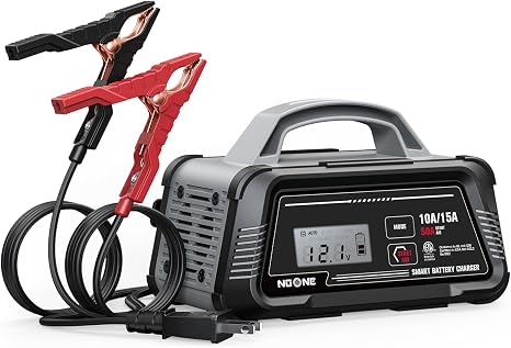 NOONE 10A/15A Smart Battery Charger - 6V/12V Fully Automatic Maintainer