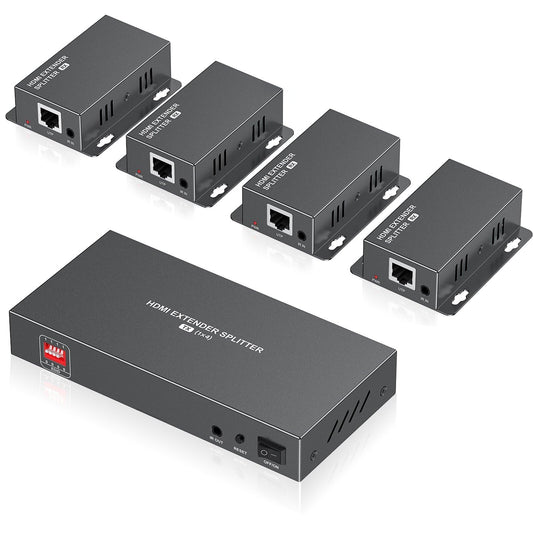 4K 1x4 HDMI Extender Splitter Over CAT5/6/7 Ethernet Cable 165FT