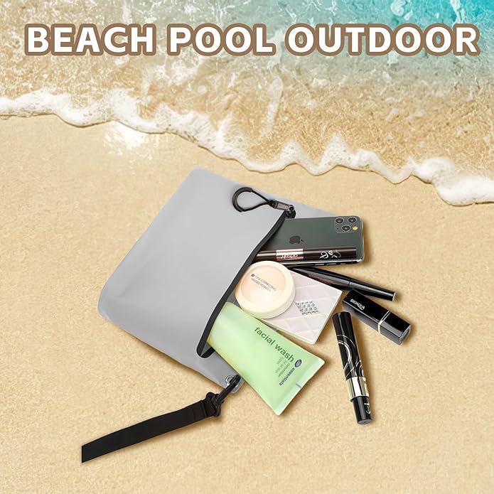 Waterproof Bag Fanny Pouch for Phone Passport Purse, Handle & Adjustable Strap for for Swim, Travel, Beach
