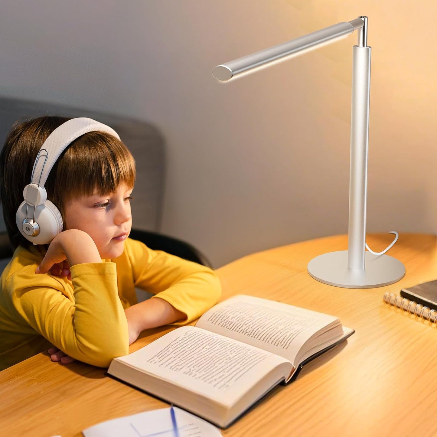 16 Inch Foldable LED Desk Lamp 4 Color Temps 15W 1200 Lumens Dimmable with Flexible Arm for Home Office Study Silver