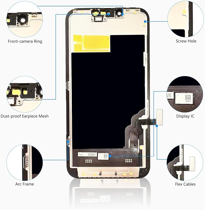 for iPhone 13 Screen Replacement 6.1 Inch, Diykitpl 3D Touch LCD Display for A2482, A2631, A2635, A2633, A2634, with Repair Tools Kit+Screen Tempered Protector+Waterproof Frame Adhesive Sticker