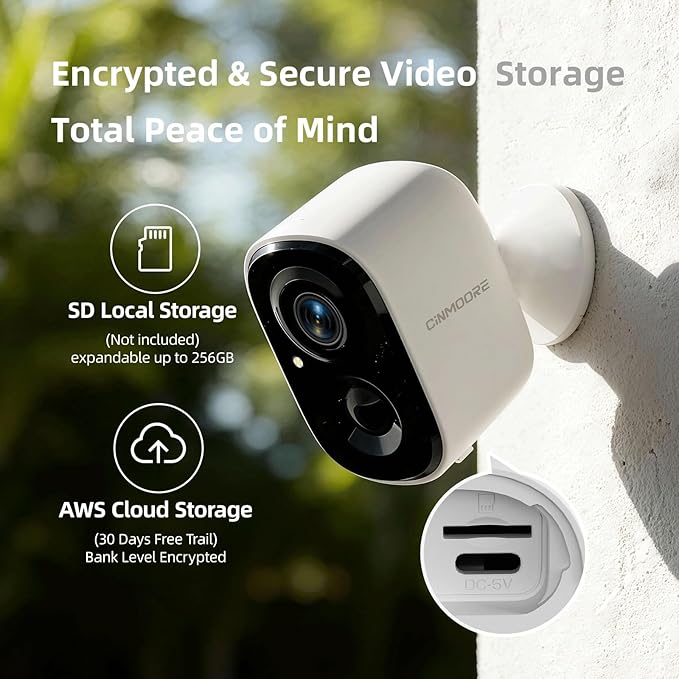 2.5K Wireless Home Security Cameras Outdoor WiFi, Non-Subscription AI Person Detection, 4MP Color Night Vision, Full Duplex 2-Way Audio, IP66 Waterproof Battery Powered, U.S. AWS Cloud