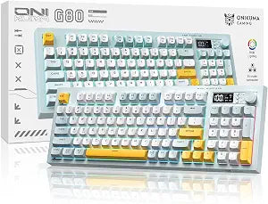 Tri-Mode Wireless Keyboard, BT/2.4G/Wired, Silent Membrane, RGB Backlit, Display Screen & Multimedia Knob, 94 Keys PBT Keycaps for PC Home Gaming Office Use