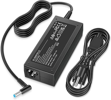 Charger Compatible with HP Laptop Computer 65W 45W Smart Blue Tip 4.5mm