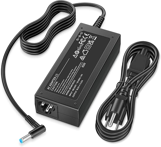Charger Compatible with HP Laptop Computer 65W 45W Smart Blue Tip 4.5mm