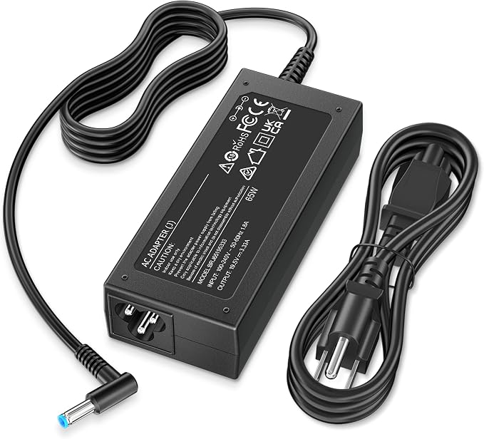 Charger Compatible with HP Laptop Computer 65W 45W Smart Blue Tip 4.5mm