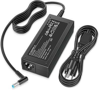 Charger Compatible with HP Laptop Computer 65W 45W Smart Blue Tip 4.5mm