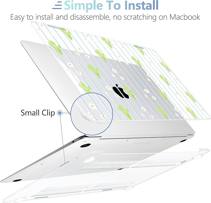 MEEgoodo for MacBook Air 13.3 inch Case 2021 2020 2019 2018 A2337 M1 A2179 A1932, Laptop Shell for MacBook Air M1 with Keyboard Webcam Cover & Trackpad Film & Type C Adapter,Cute & Cheerful Asparagus