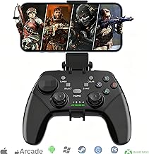 Megadream Wireless Mobile Gaming Controller Gamepad for iPhone/Android/iPad/PC/Switch/PS4/iPad Joystick with Phone Holder, Supported Cloud Game, Streaming on PS5/X-box, Turbo, Direct Play, iPhone 17