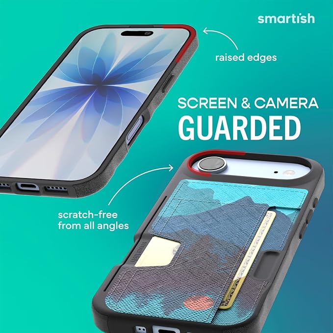 Smartish® iPhone Air Wallet Case - Wallet Slayer Vol. 2 [Slim + Protective] Credit Card Holder w/Kickstand - Drop Tested Hidden Card Slot Cover for Apple iPhone Air - Moving Mountains