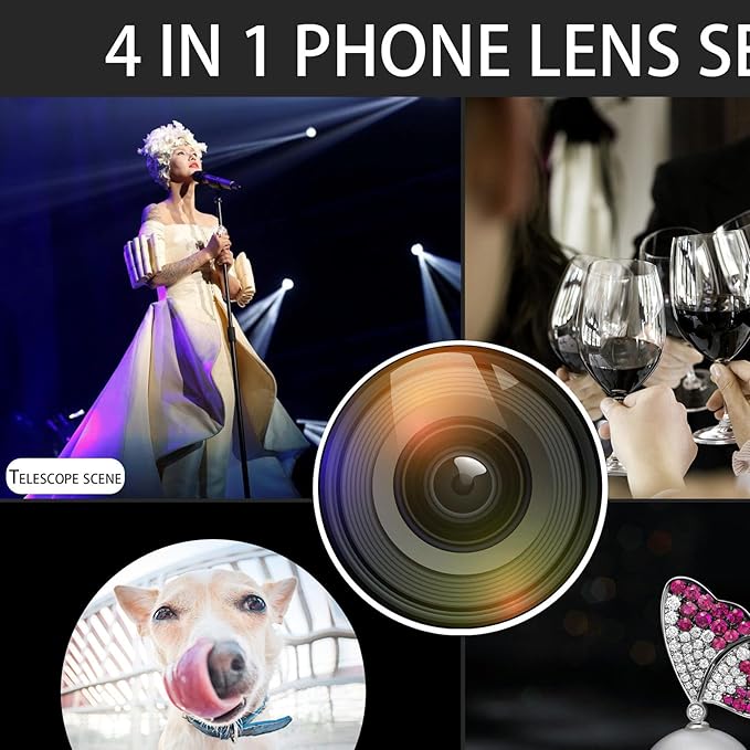 High Power 28x HD Phone Telephoto Lens Cell Phone Camera Lens Kit 198 Degree Ultra Wide Angle Fisheye Lens