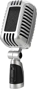 CAROL CLM-101 Retro Microphone, Wired Vocal Microphone for Singing, Black