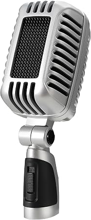CAROL CLM-101 Retro Microphone, Wired Vocal Microphone for Singing, Black