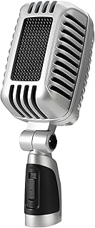 CAROL CLM-101 Retro Microphone, Wired Vocal Microphone for Singing, Black - Image 1