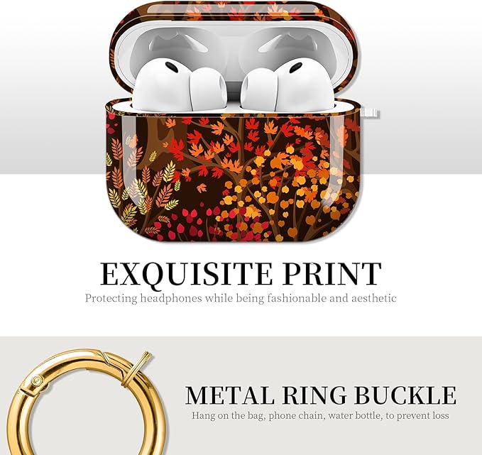 for AirPods Pro 3 Case, Compatible with AirPods Pro 3rd Generation Case (2025), Shockproof Protective Cover with Golden Carabine (Cute Tree)