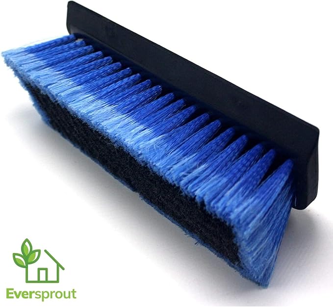 EVERSPROUT 1.5-to-3 Foot Scrub Brush | Built-in Rubber Bumper | Lightweight Extension Pole Handle | Soft Bristles wash Car, RV, Boat, Solar Panel, Deck | Shower Brush for Cleaning | Floor Brush