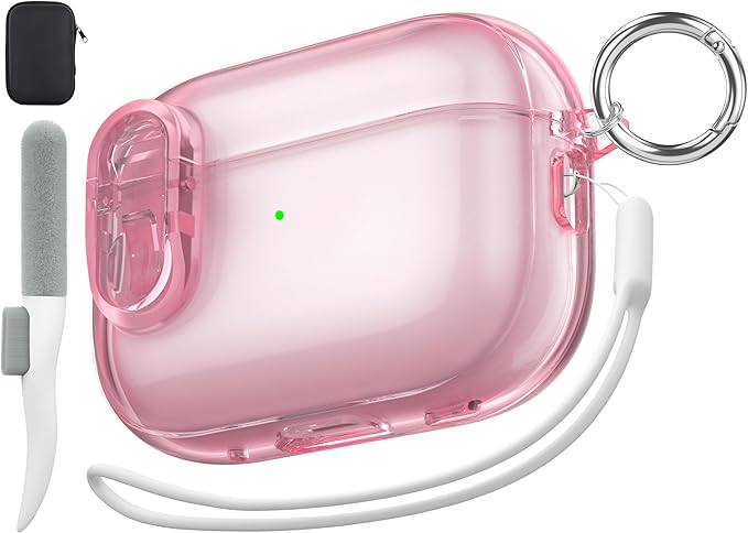 Valkit Compatible AirPods Pro Case, Clear with Cleaner Kit, Soft TPU Protective Cover, Shockproof for AirPods Pro Gen 2/1