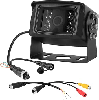 BigJade 1080P Backup Camera for Truck - AHD/CVBS Dual Format - IP69 Waterproof Night Vision - 4-Pin Design for RV, Trailer and Van - PAL/NTSC & Mirror/Normal Image with Parking Guide Lines