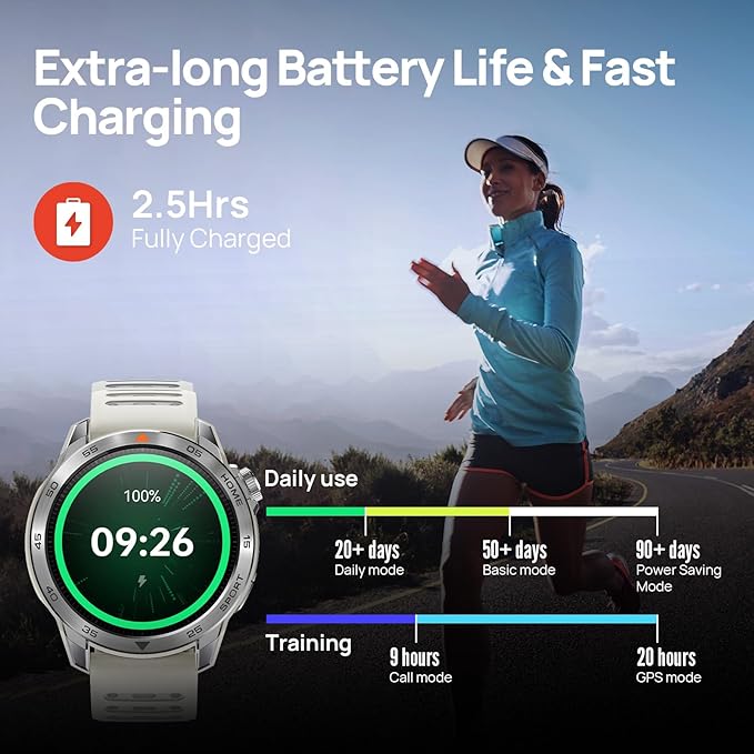 Mibro GS Pro2 Multisport Smart Watch with 1.43" AMOLED, Support 20-Day Battery, Dual Band GPS, 5ATM, 150+ Sport Modes, Running Watch for Cycling, Swimming, Padel (Light Beige)