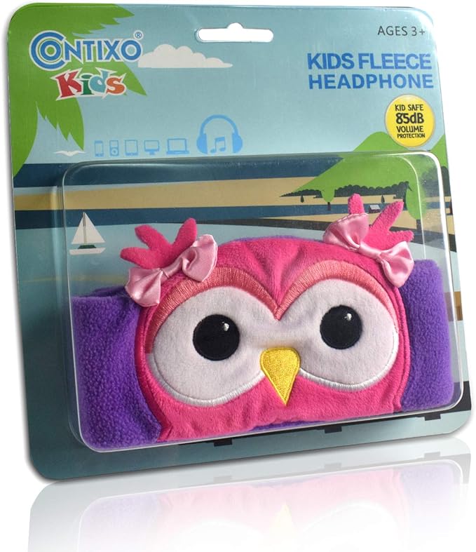 Contixo H1 Kids Headphones, 85dB Volume Limiting with Adjustable Speakers Soft Children Fleece Headband Toddler Headphones