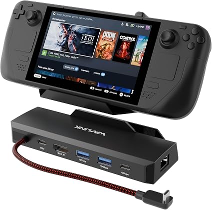 Steam Deck Dock, WAVLINK Gaming Dock, HDMI 2.1, Single 4K@144Hz, 100W PD in
