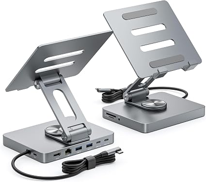NXPGKEA iPad Pro USB C Hub Stand,10 in 1 4K@60Hz Multiport Adapter for iPad