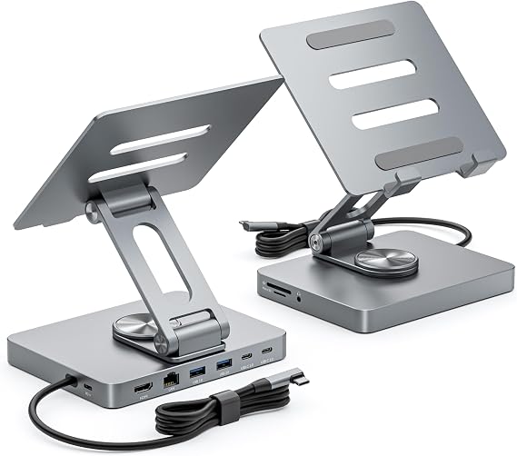 NXPGKEA iPad Pro USB C Hub Stand,10 in 1 4K@60Hz Multiport Adapter for iPad