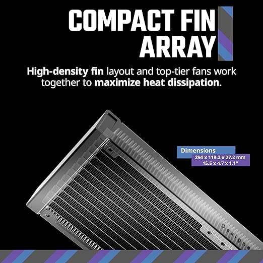 Cooler Master 360 Core II Liquid CPU AIO Cooler – 360mm Radiator, 3X ARGB PWM Fans, Infinity Mirror Dual-Chamber Pump, Quiet Cooling & Easy Installation, AMD AM5/AM4 & Intel LGA 1851/1700, Black