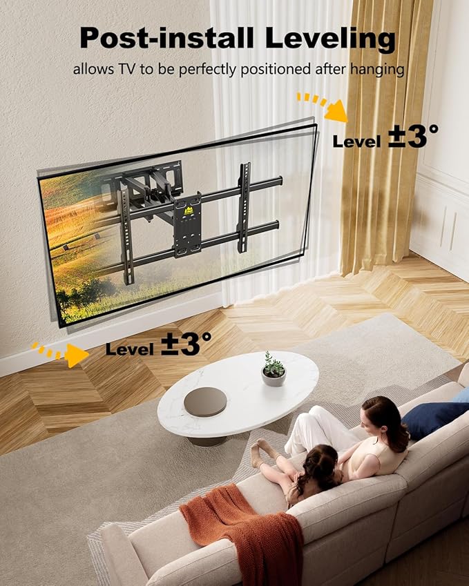 FORGING MOUNT Full Motion TV Wall Mount for 42–95 Inch Screens, Pre-Assembled TV Mount for Easy Install, Swivel, Tilt,Universal Wall Mount Bracket,VESA 800x400mm Holds 154 lbs, 12″/16″ Wood Studs